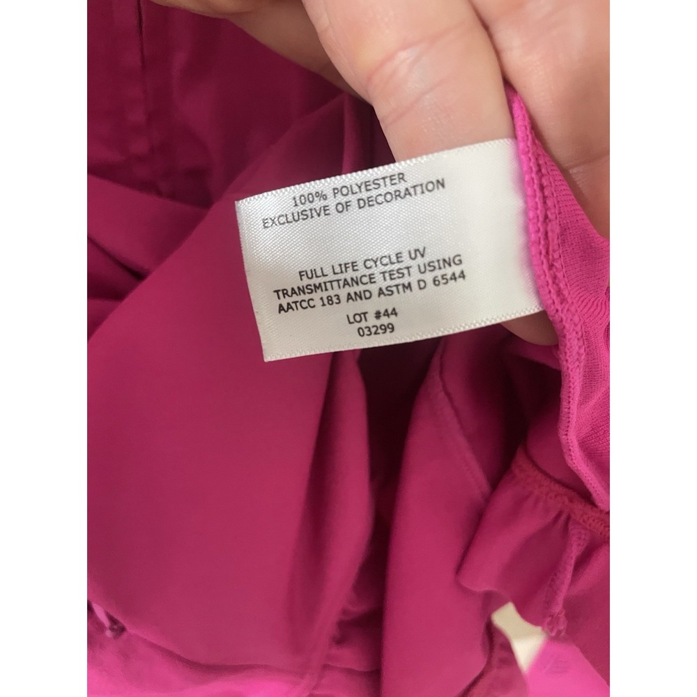 Coolibar UPF 50+ Full Zip Jacket Fuchsia Pink Womens Medium Ruffle Peplum Hem - Picture 6 of 8